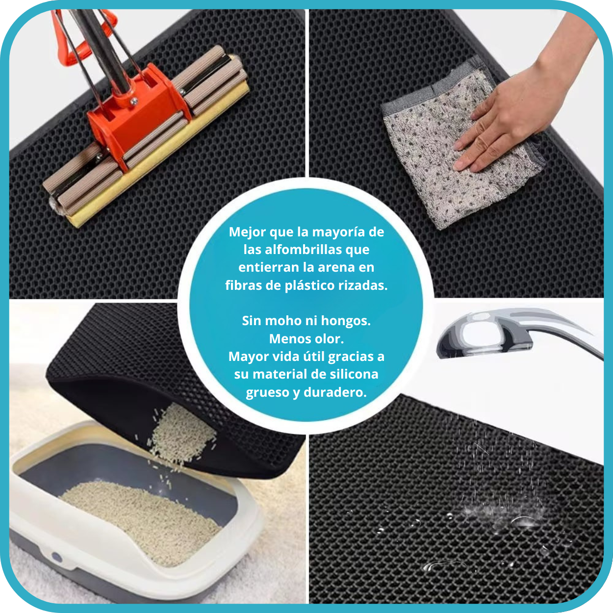 Estera De Arena Para Gatos, Impermeable, a Prueba De Orina, Estera De Arena Para Gatitos, Panal, Doble Capa, Estera Antideslizante, Suave, EVA, Estera De Arena Para Gatos