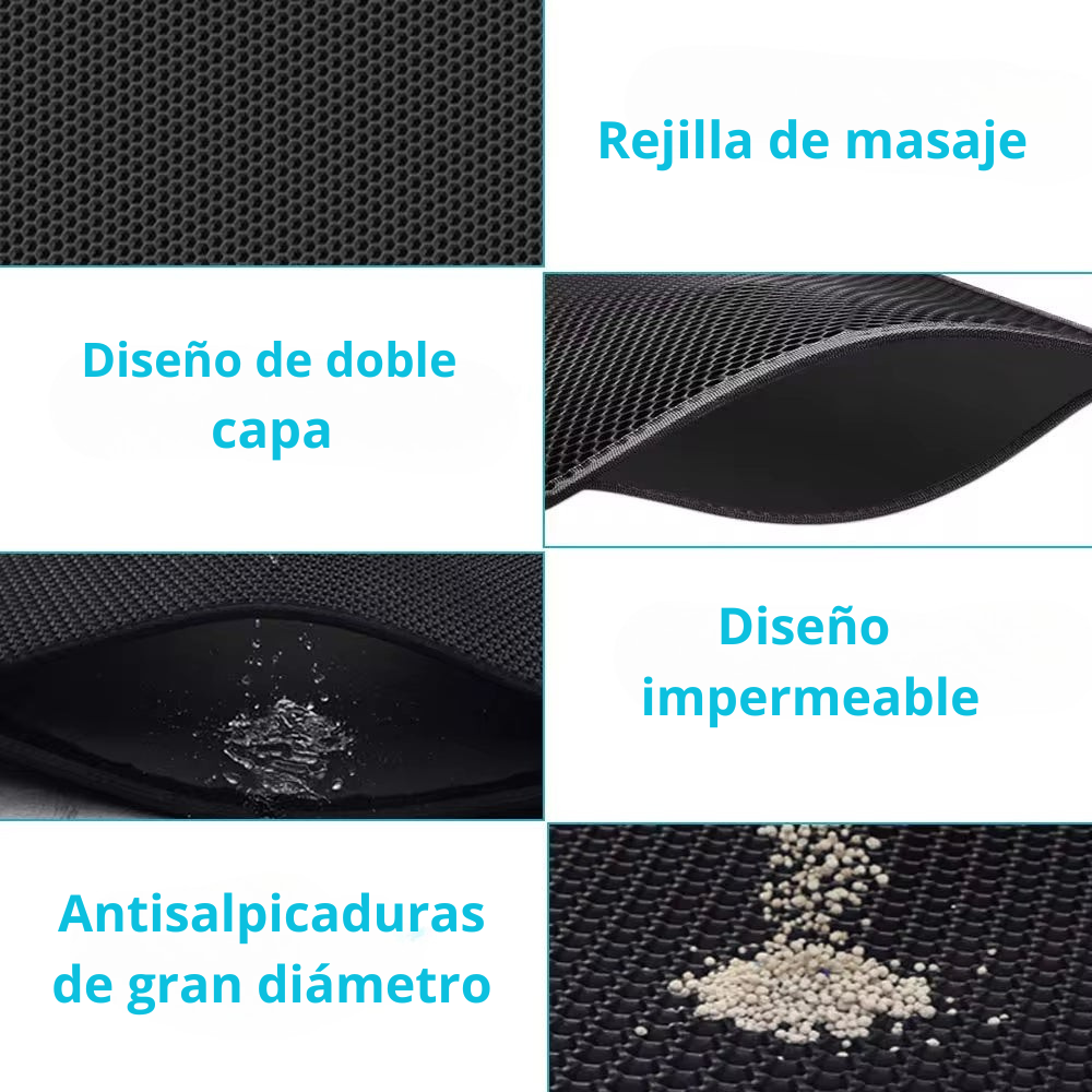 Estera De Arena Para Gatos, Impermeable, a Prueba De Orina, Estera De Arena Para Gatitos, Panal, Doble Capa, Estera Antideslizante, Suave, EVA, Estera De Arena Para Gatos