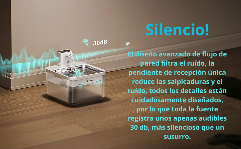 Fuente De Agua Automática Para Gatos De Acero Inoxidable De 2,5 L