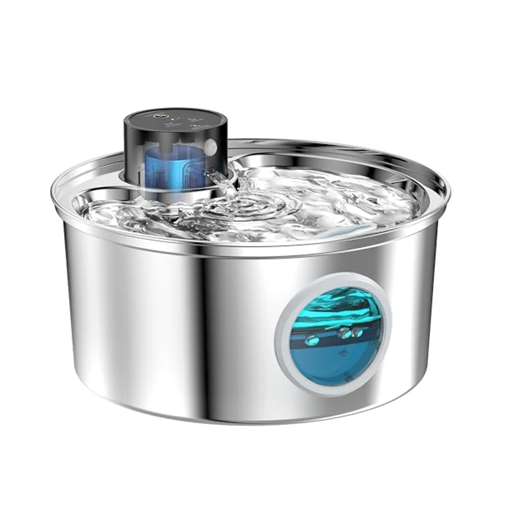 Fuente De Agua Inalámbrica De Acero Inoxidable Para Gatos, Carga Automática, Sensor De Movimiento Para Beber Para Mascotas, Dispensador De Agua Para Perros, Filtro De Accesorios