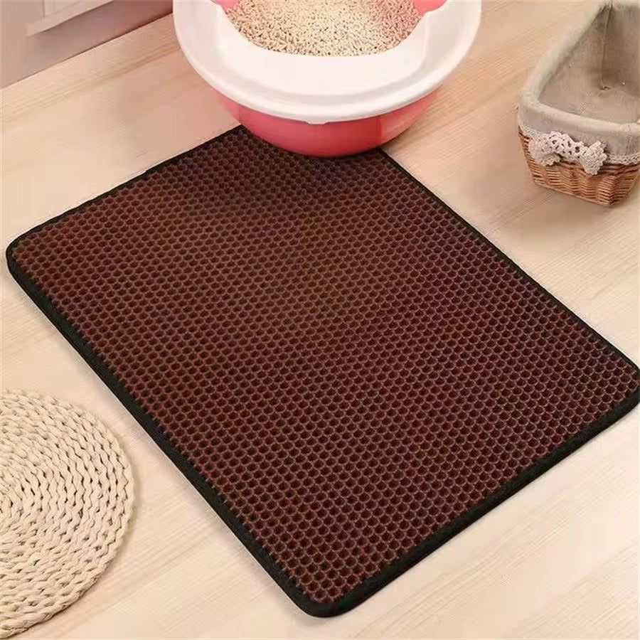 Estera De Arena Para Gatos, Impermeable, a Prueba De Orina, Estera De Arena Para Gatitos, Panal, Doble Capa, Estera Antideslizante, Suave, EVA, Estera De Arena Para Gatos