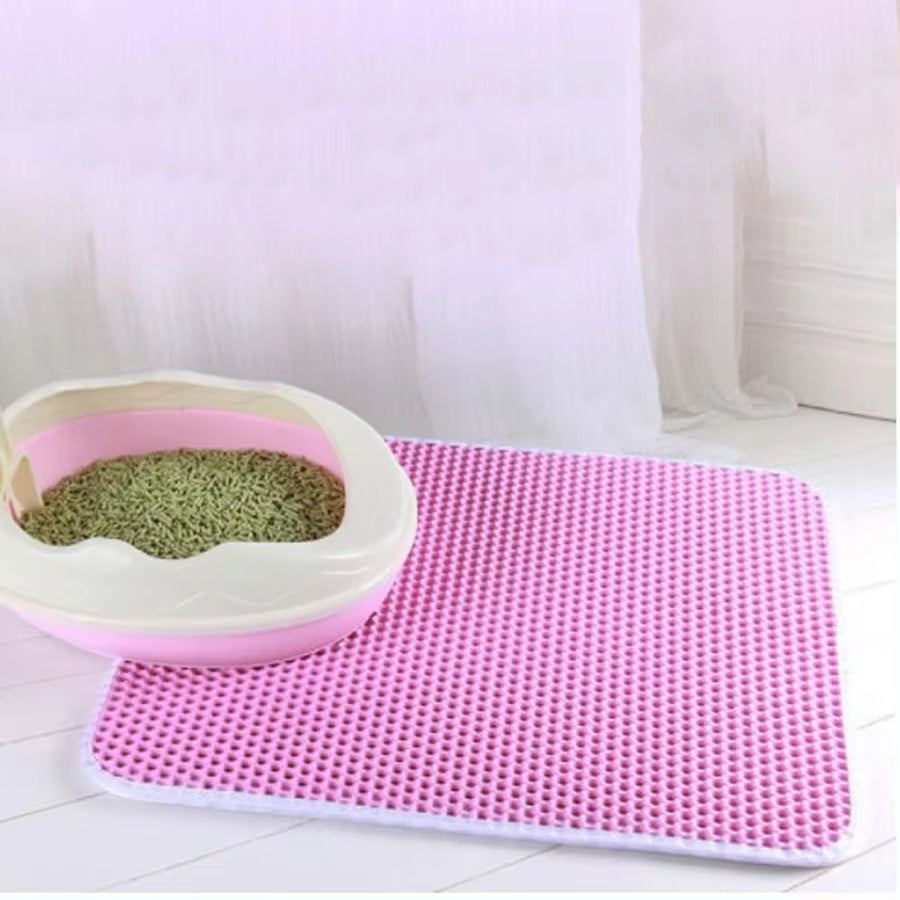 Estera De Arena Para Gatos, Impermeable, a Prueba De Orina, Estera De Arena Para Gatitos, Panal, Doble Capa, Estera Antideslizante, Suave, EVA, Estera De Arena Para Gatos