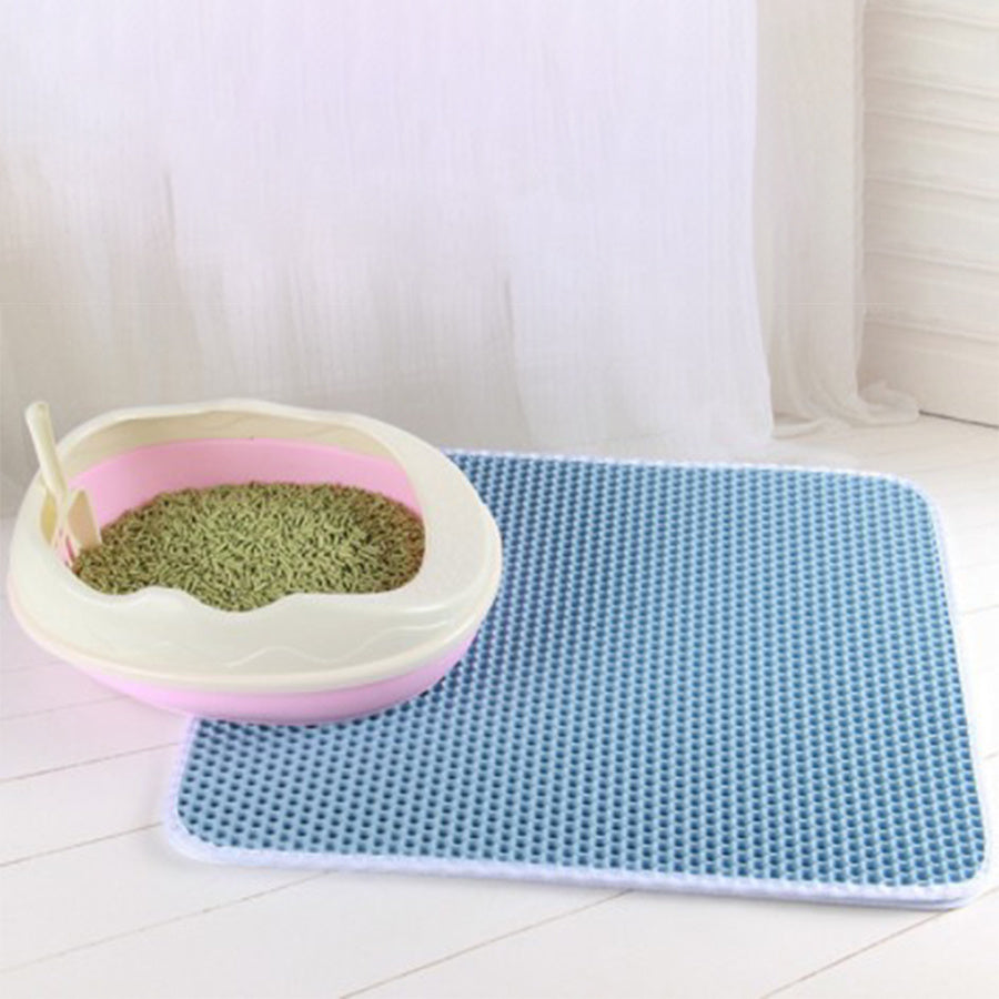 Estera De Arena Para Gatos, Impermeable, a Prueba De Orina, Estera De Arena Para Gatitos, Panal, Doble Capa, Estera Antideslizante, Suave, EVA, Estera De Arena Para Gatos